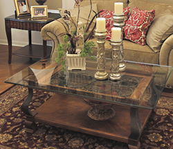 Wooden Coffee Table with Glass Tabletop Wooden Coffee Table with Glass Tabletop