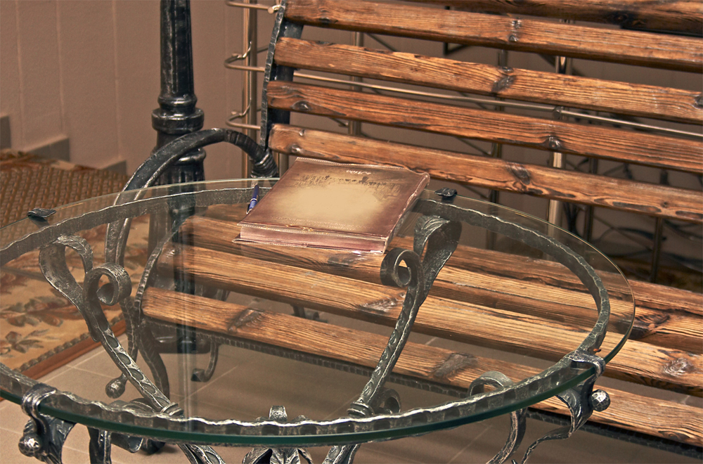 Wrought Iron Table with Glass Tabletop Wrought Iron Table with Glass Tabletop