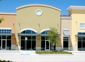 New Strip Mall with Glass Store Fronts