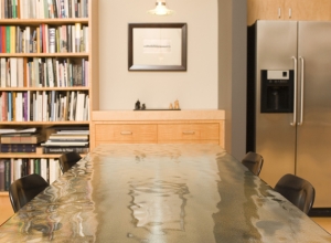 Dining Room Table with Textured Glass Top