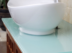 Modern Bathroom Vanity Sink with Glass Countertop